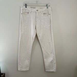Anthropologie Pilcro and the Letterpress Hyphen Floral Embroidered Jeans Size 28
